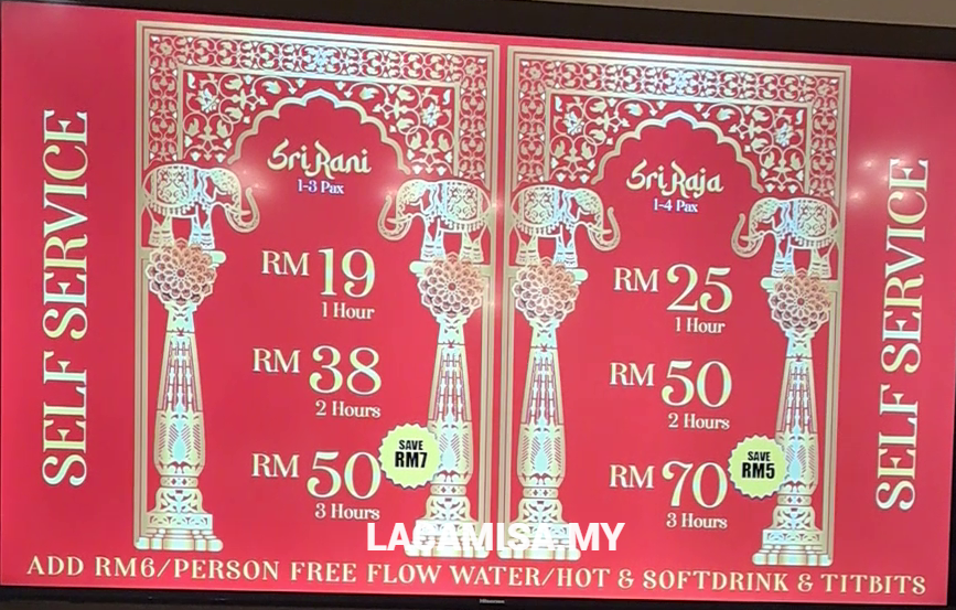 Prices for Sri Rani and Sri Raja rooms