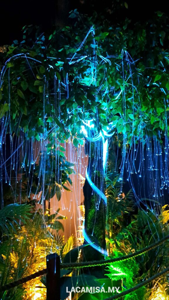 Artificial trees covered with LED lights in Wetland Studios Putrajaya