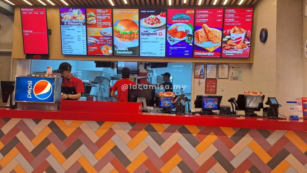 The front counter in Jollibee IOI City Mall, Putrajaya