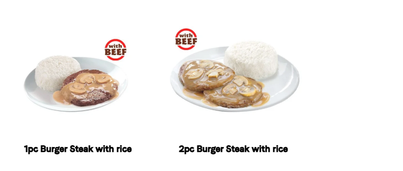 Jollibee Burger Steak. Photo credited to https://www.jollibeemalaysia.com/
