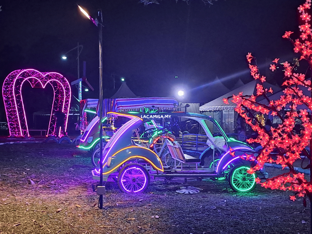 Illuminated cars during the light festival putrajaya
