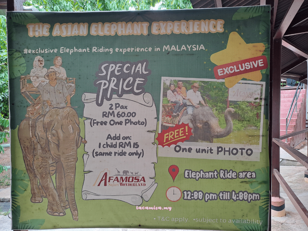 A'Famosa Safari Wonderland Melaka (Elephant Ride Experience_price)