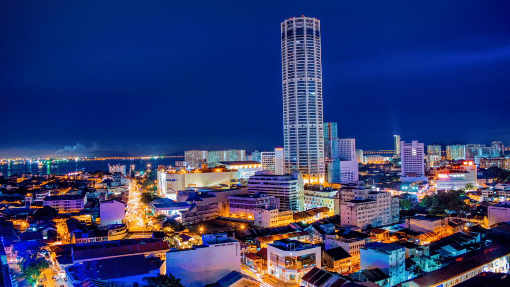 George Town, Penang at night.