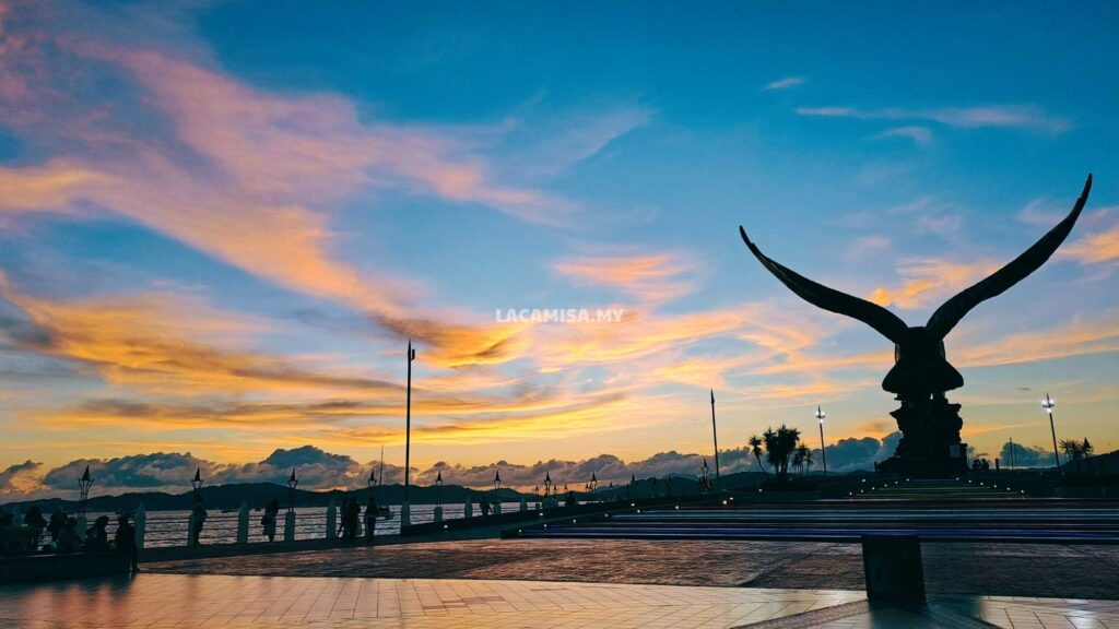 Aesthetic view of Eagle Square in Langkawi Island.