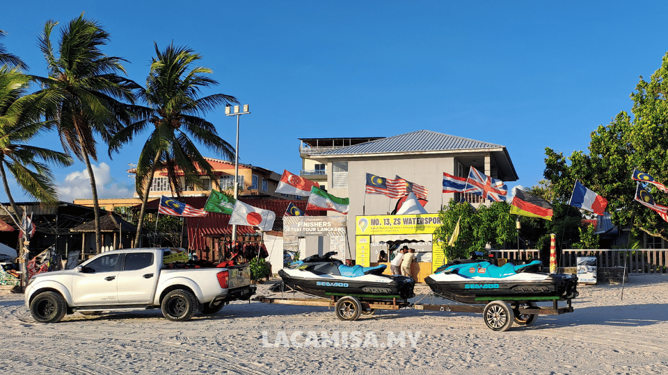 Jet skiing is one of the most popular water sport activities in Pantai Cenang, Langkawi