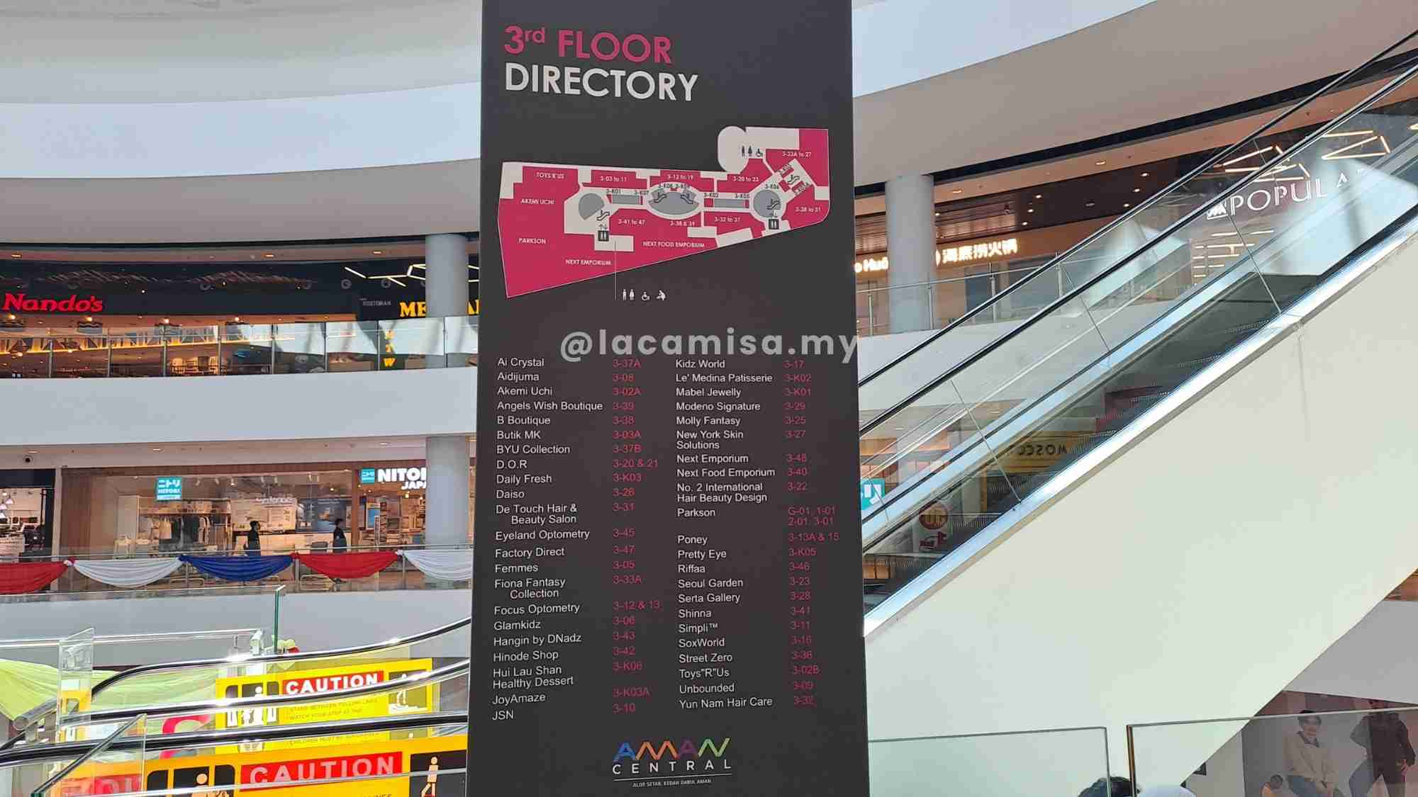 Directory for Third Floor
